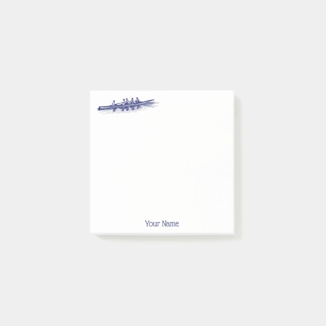 Blue Rowers Crew Team Wassersport Post-it Klebezettel (Vorderseite)