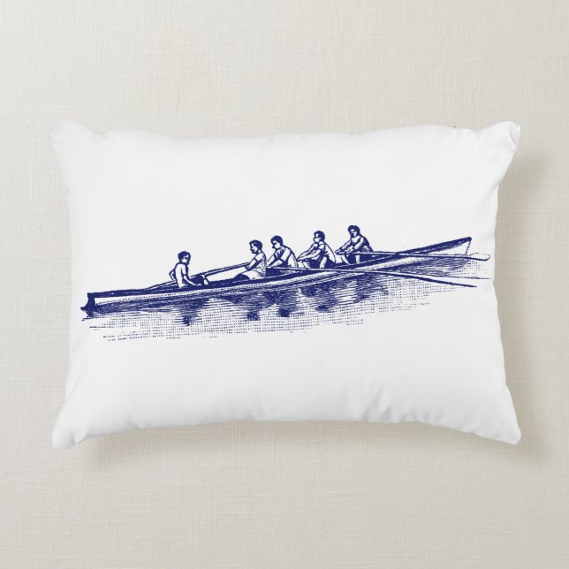 Blue Rowers Crew Team Wassersport Zierkissen (Vorderseite)