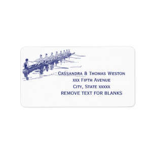 Blue Rowers Crew Team Water Sports #3 Adressaufkleber