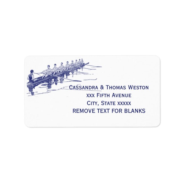 Blue Rowers Crew Team Water Sports #3 Adressaufkleber (Vorne)