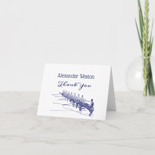 Blue Rowers Crew Team Water Sports #3 Dankeskarte (Vorderseite)