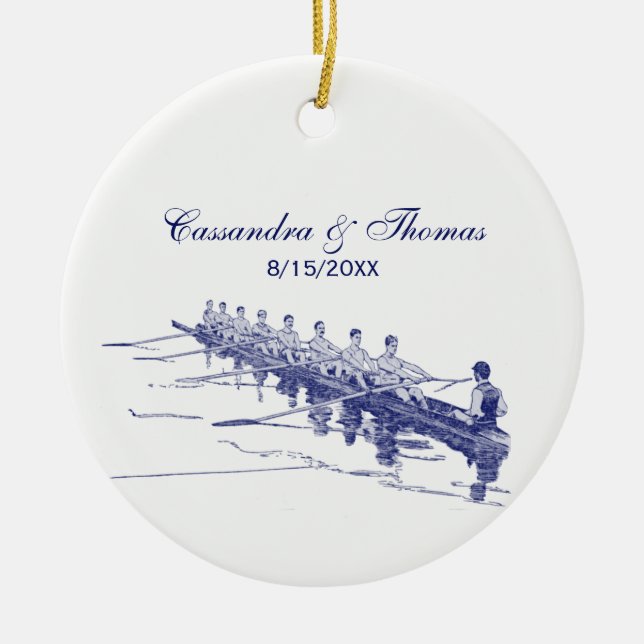 Blue Rowers Crew Team Water Sports #3 Keramik Ornament (Vorne)