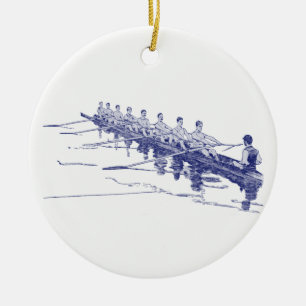 Blue Rowers Crew Team Water Sports #3 Keramik Ornament