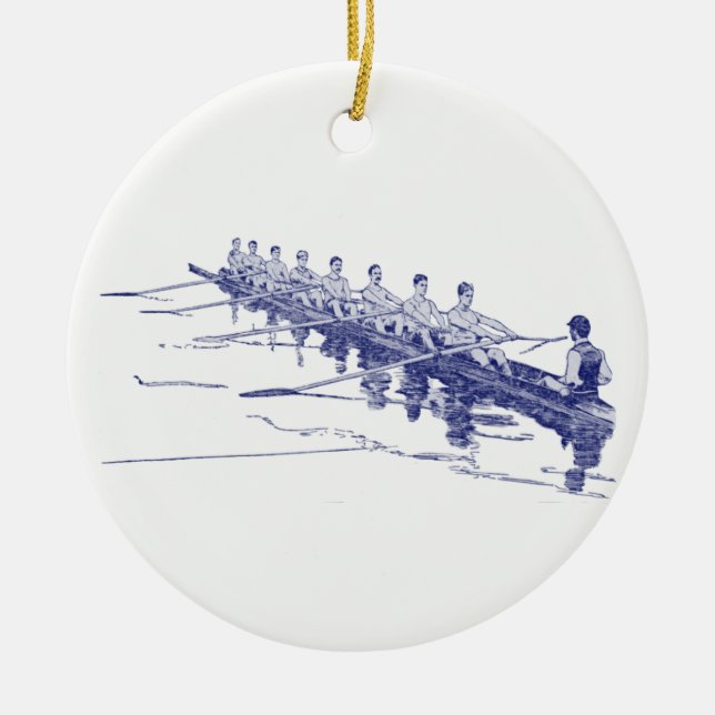 Blue Rowers Crew Team Water Sports #3 Keramik Ornament (Vorne)
