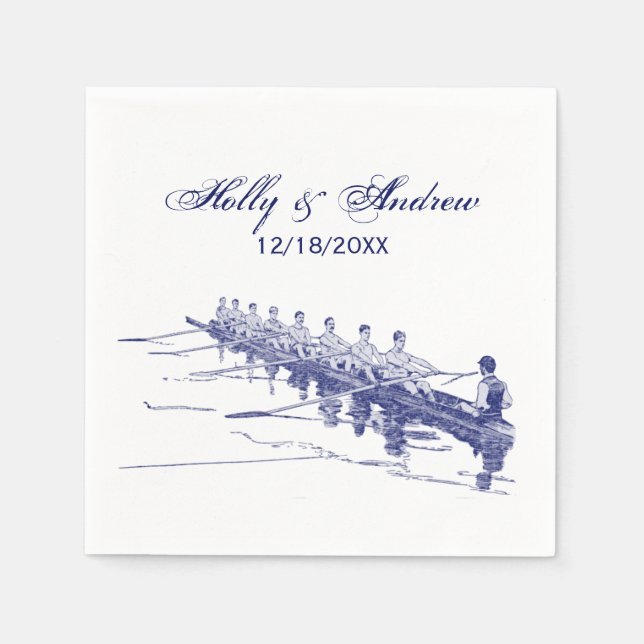 Blue Rowers Crew Team Water Sports #3 Serviette (Vorderseite)