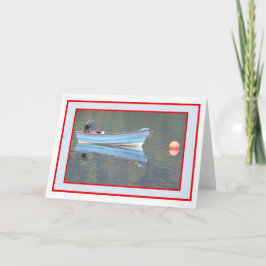 Blue Rowing Boat Greetings Card Karte