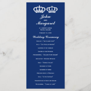 Blue Royal Couple Wedding Program Programm