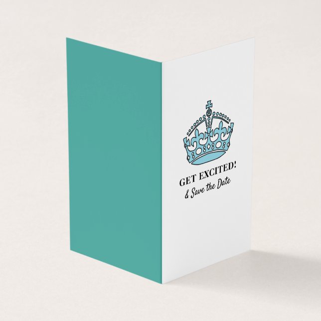 Blue Royal Crown, Erlebnis & Save the Date Card Visitenkarten (Vorderseite)