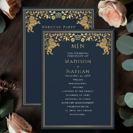 Blue Royal Lion Mittelalterliches Hochzeitsprogram Programm