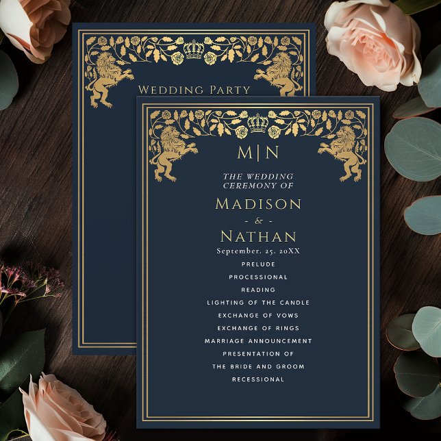 Blue Royal Lion Mittelalterliches Hochzeitsprogram Programm (Von Creator hochgeladen)