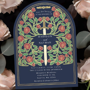 Blue Royal Mittelalterliche Hochzeitsplatz Einladung