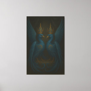 Blue Royal Phoenix Duo · Luxus-Leinwanddruck Leinwanddruck