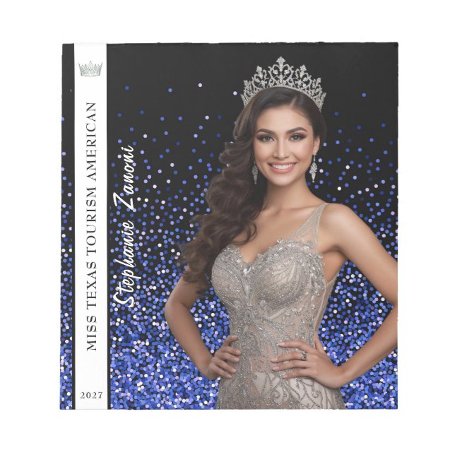 Blue Royale Pageant Foto Autogrammblock Notizblock (Vorderseite)