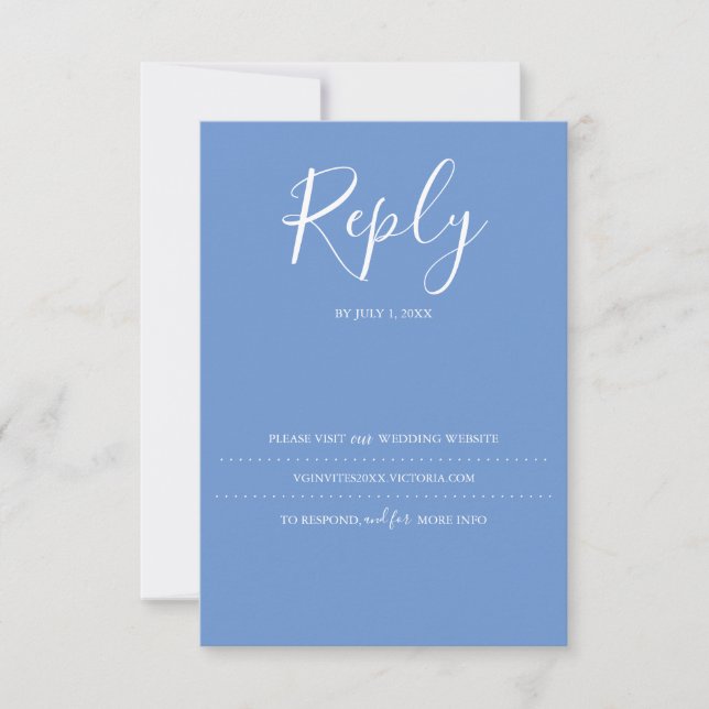 Blue RSVP Card, Hochzeitsseite (Vorderseite)