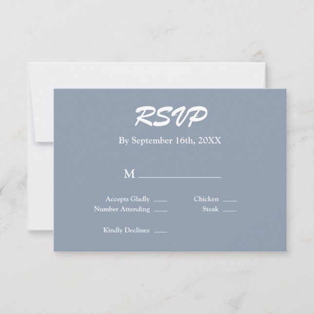 Blue RSVP Card Karte (Vorderseite)