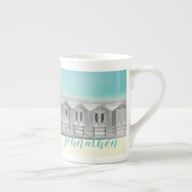 Blue Ruhetasse mit Strandhütten Prozellantasse (Rechts)
