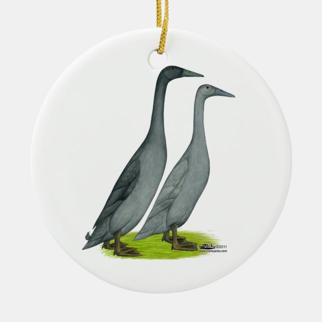Blue Runner Ducks Keramikornament (Vorne)