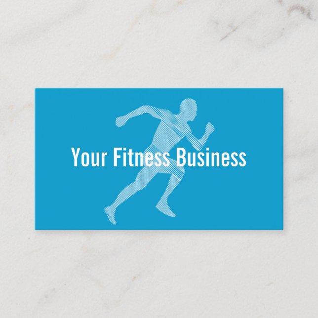 Blue Runner Fitness/Workout Business Card Visitenkarte (Vorderseite)