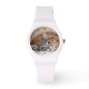 Blue Russian Cat Long Hairs by Shirley Taylor Armbanduhr