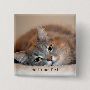 Blue Russian Cat Long Hairs by Shirley Taylor Button