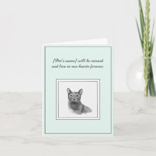 Blue Russian Cat Sympathy Card Karte