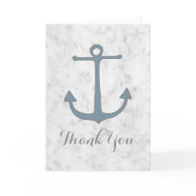 Blue Rustic Anchor Hochzeit Danke Karte
