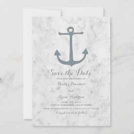 Blue Rustic Anchor Save the Date einladen