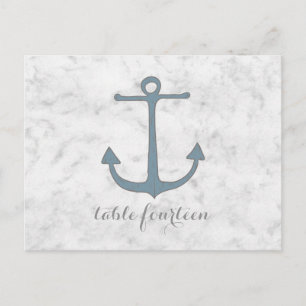 Blue Rustic Anchor Tischnummer Postcard