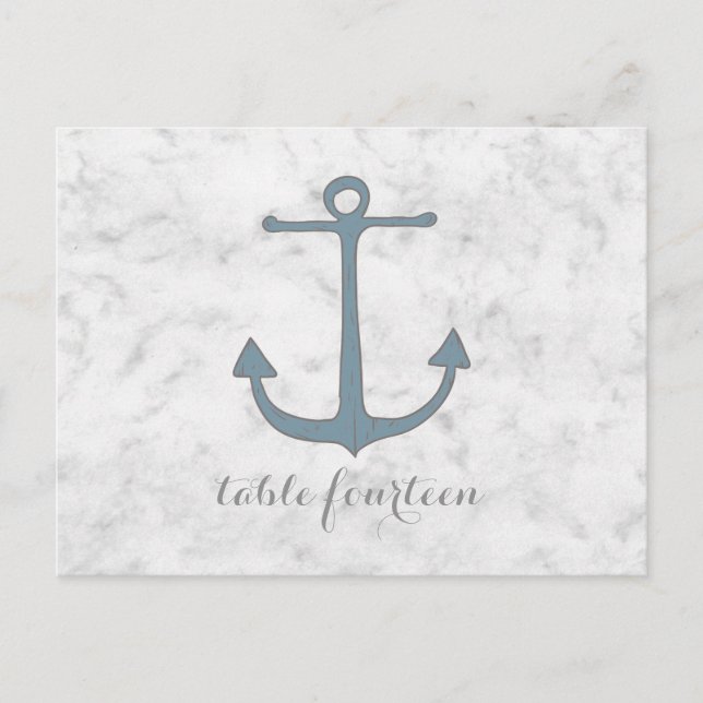 Blue Rustic Anchor Tischnummer Postcard (Vorderseite)