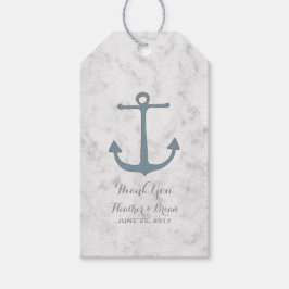 Blue Rustic Anchor Wedding Geschenkanhänger