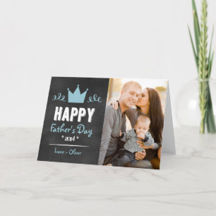 Blue Rustic Chalkboard Vatertag Card Karte