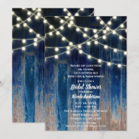 Blue Rustic Coastal Barn Wood Lights Brautparty