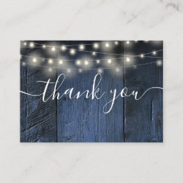 Blue Rustic Holz String Lights Hochzeit Vielen Dan Platzkarte