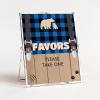 Blue Rustic Kariert Lumberjack Baby Duschfavoriten