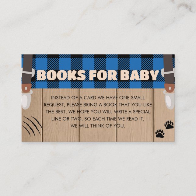 Blue Rustic Kariert Lumberjack Books for Baby Begleitkarte (Vorderseite)