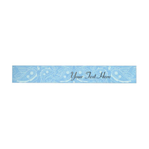 Blue Rustic Paisley Country Western Einladung Rundum-Adressaufkleber