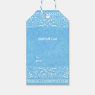 Blue Rustic Paisley Country Western Wedding Geschenkanhänger