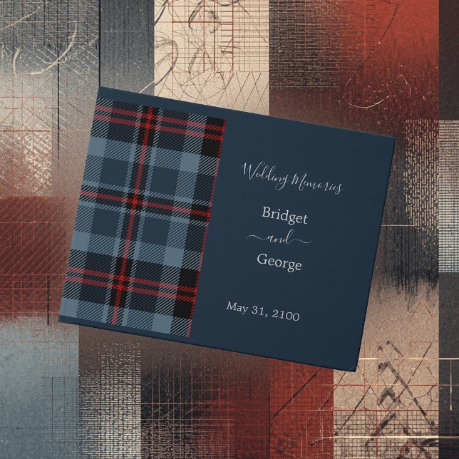 Blue Rustic Scottish Tartan Wedding Gästebuch (Von Creator hochgeladen)