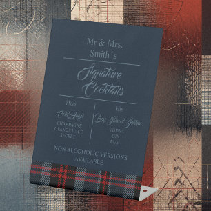 Blue Rustic Scottish Tartan Wedding Sockelschild