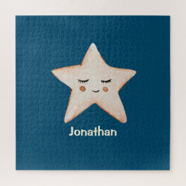 Blue Rustic Sleepy Star Name Modern Puzzle
