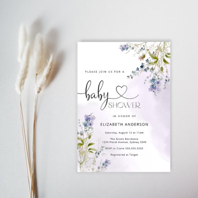 Blue Rustic Wildblume Boy Baby Dusche Einladung (Von Creator hochgeladen)