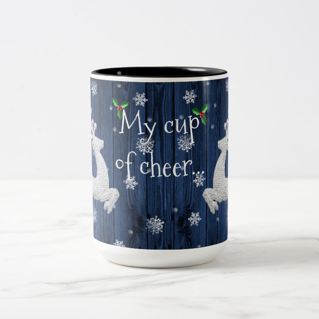 Blue Rustica Weihnachts-Rentier-Tasse Zweifarbige Tasse (Mittel)