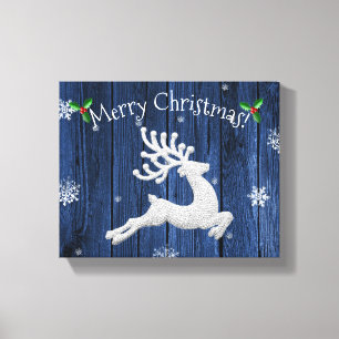 Blue Rustica Weihnachtsmann Canvas Print Leinwanddruck