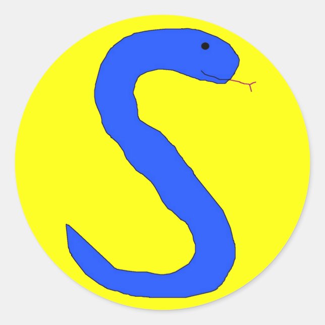 Blue S Schlangenaufkleber Runder Aufkleber (Vorderseite)