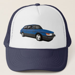 Blue Saab 900 Turbo Coupé Truckerkappe