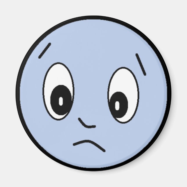 Blue Sad Face Magnet (Vorne)