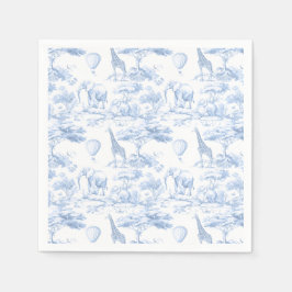 Blue Safari Animals Toile de Jouy Baby Dusche Serviette