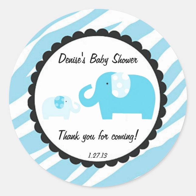 Blue Safari Elephant Sticker (Vorderseite)