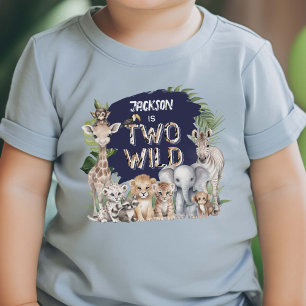 Blue Safari Jungle Two Wild Boy 2. Geburtstag TAGS Kleinkind T-shirt