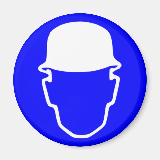 Blue Safety Helm Magnet (Vorne)